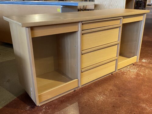 Minimal Blonde Glass Door Media Stand/Buffet