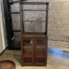 Tall Espresso Brown Bookshelf w/ Glass Doors