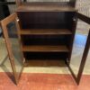 Tall Espresso Brown Bookshelf w/ Glass Doors