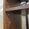 Tall Espresso Brown Bookshelf w/ Glass Doors