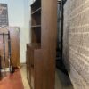 Tall Espresso Brown Bookshelf w/ Glass Doors