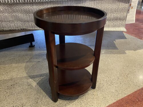Round Dark Roast Table w/ Tray Top