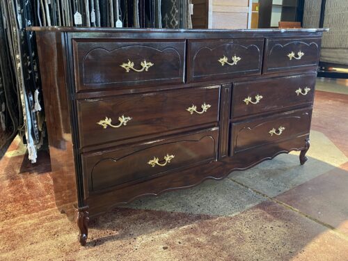 Glossy Dark Roast Doublewide 7-Drawer Dresser