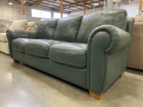 Dark Green Rolled Arm 3-Seat Sofa