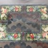 Small Wrought Iron Glass Top Floral Table