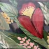 Small Wrought Iron Glass Top Floral Table