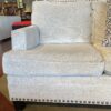 Neutral Grey Stud Trim 3-Seater Sofa