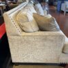 Neutral Grey Stud Trim 3-Seater Sofa