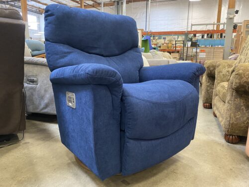 LA-Z-BOY James Dark Blue Swivel Rocking Power Recliner