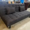 Dark Blue Tufted Futon w/ Accent Pillows