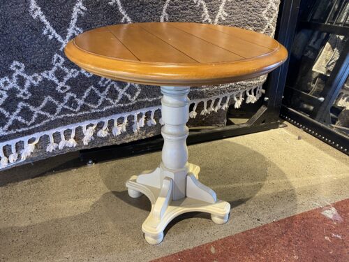 Refined Country Rustic 2-Tone Pedestal Table