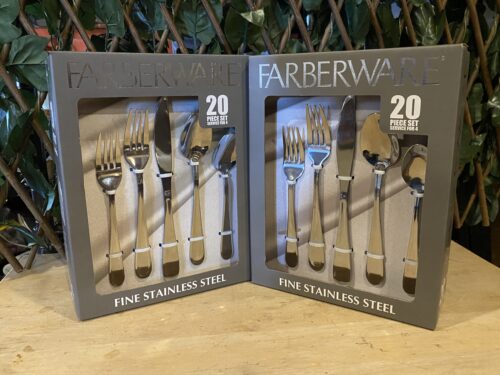 NEW! FARBERWARE 40Pc. Stainless Steel Silverware Set (Two Boxes)