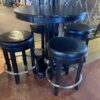 Black on Black Tall 4-Seater Dining Set w/ Swivel Stools