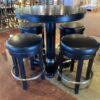 Black on Black Tall 4-Seater Dining Set w/ Swivel Stools