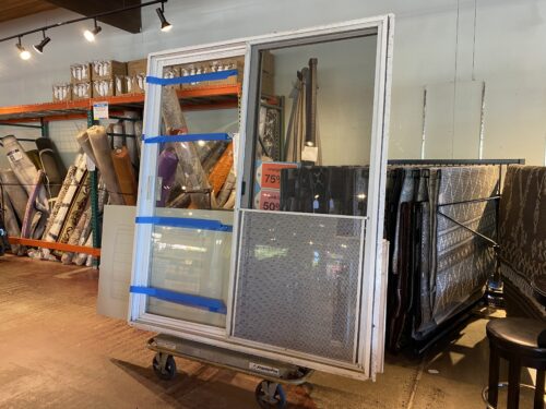 White Sliding Door w/ Metal Mesh Bottom Screen Door