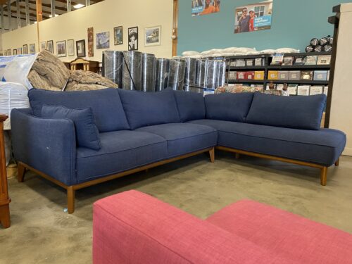 Joilene Midnight Blue MCM 2-Piece Sectional Sofa