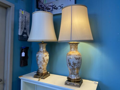 Vintage Chinese Porcelain Table Lamps (Set of 2)