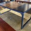 Rectangular 2-Tone Metal Leg Dining Table