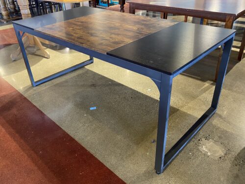Rectangular 2-Tone Metal Leg Dining Table