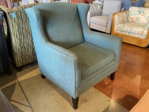 Teal Textured Wingback Armchair