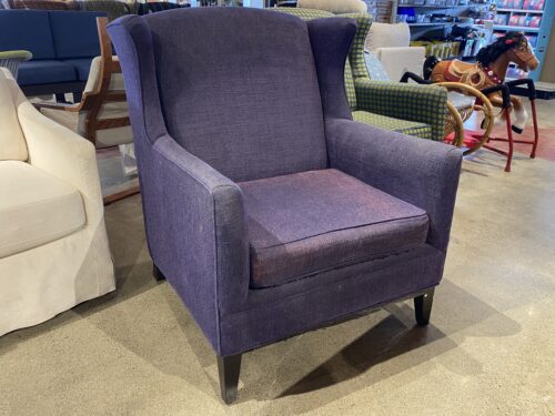 Purple Textured Wingback Armchair