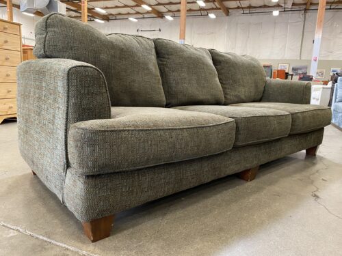 ASHLEY Sage Green Textured Weave 3-Seat Sofa