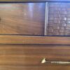 BASSETT Vintage Walnut 4-Drawer Tallboy Dresser w/ Basket Weave Detail