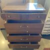 BASSETT Vintage Walnut 4-Drawer Tallboy Dresser w/ Basket Weave Detail
