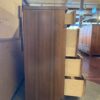 BASSETT Vintage Walnut 4-Drawer Tallboy Dresser w/ Basket Weave Detail