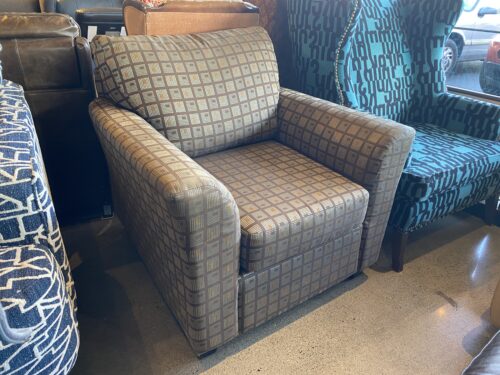 Striped Cube Upholstered Armchair