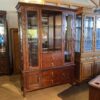 Glossy Brown 2Pc. Glass Shelf Display Hutch