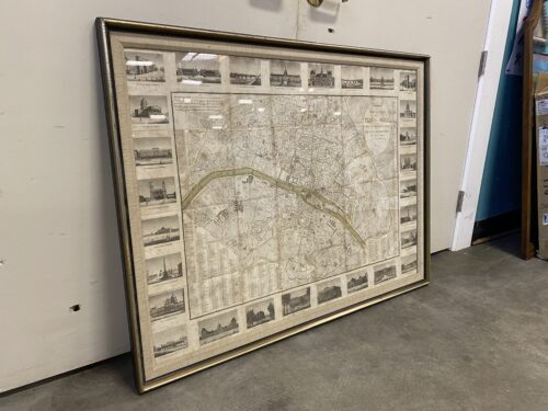 Antique Rare 1852 District Map of Ville de Paris