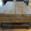Rustic Industrial Lift Top Storage Coffee Table on Wheels