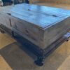 Rustic Industrial Lift Top Storage Coffee Table on Wheels
