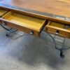 Wood Office Desk with Metal Base and Matching Chair