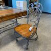 Wood Office Desk with Metal Base and Matching Chair