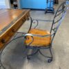 Wood Office Desk with Metal Base and Matching Chair