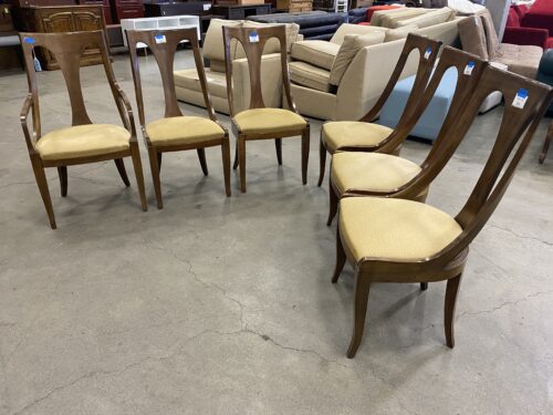 KINDEL EMPIRE  Vintage 80s Curved Wood Dining Chairs (Set of 6)