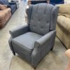 Grey Wingback Studded Recliner with Massage and Heat