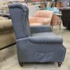 Grey Wingback Studded Recliner with Massage and Heat