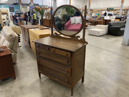 Antique Oak Dresser with Mirror