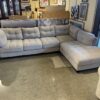 Grey Tufted L Shaped Sectional Couch