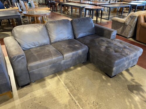 Soft Charcoal Grey Couch with Pull-Out Sleeper Couch
