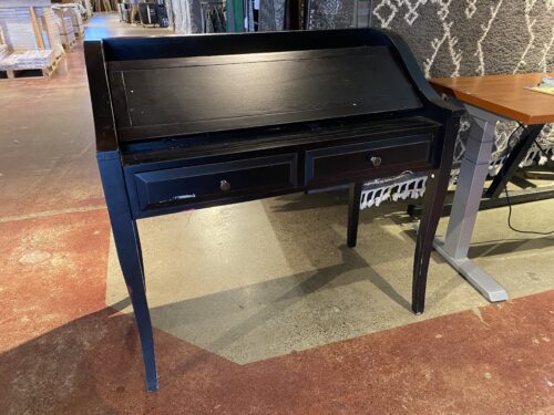 Black Wooden Fold Down Writing Desk