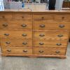 Cherry Stained 12 Drawer Dresser with Support Handles