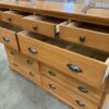 Cherry Stained 12 Drawer Dresser with Support Handles