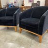 BERNHARDT Black Velvet Accent Chairs  (Set of 2)