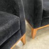 BERNHARDT Black Velvet Accent Chairs  (Set of 2)