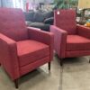 NOBEL HOUSE  Cranberry Woven Push Recline Accent Chairs  (Set of 2)