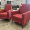 NOBEL HOUSE  Cranberry Woven Push Recline Accent Chairs  (Set of 2)